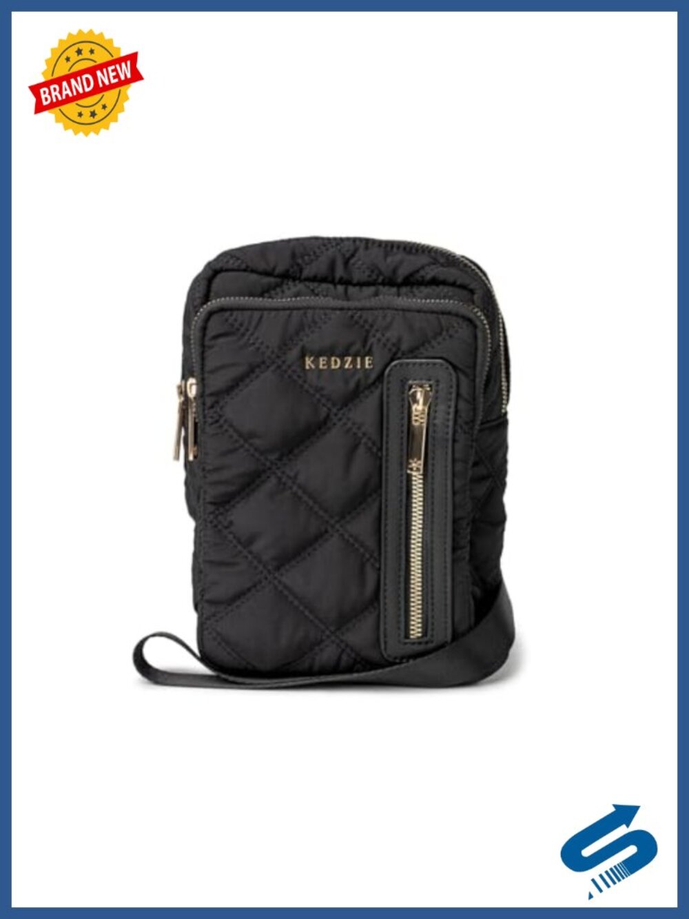 Quilted Puffer Convertible Sling Crossbody Bag with Phone Pocket